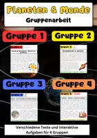 Vorschau - Stationenlernen - Planeten & Monde Gruppenarbeit - Deckblatt