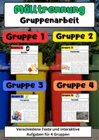 Vorschau - Arbeitsblätter - Mülltrennung Gruppenarbeit: Biomüll, Papier, Plastik & Restmüll - Deckblatt