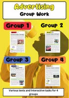 Vorschau - Stationenlernen - Advertising Gruppenarbeit Englischunterricht - Deckblatt
