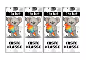 Vorschau - Mal- und Bastelvorlagen - Koalaklasse Lesezeichen als Geschenk zur Einschulung - Seite 2