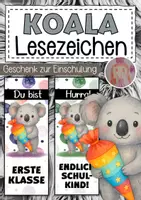 Vorschau - Mal- und Bastelvorlagen - Koalaklasse Lesezeichen als Geschenk zur Einschulung - Deckblatt