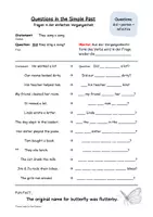 Vorschau - Arbeitsblätter - Questions in the Simple Past - Deckblatt