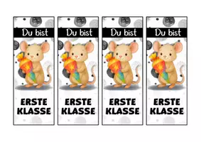 Vorschau - Mal- und Bastelvorlagen - Mausklasse Lesezeichen als Geschenk zur Einschulung - Seite 2
