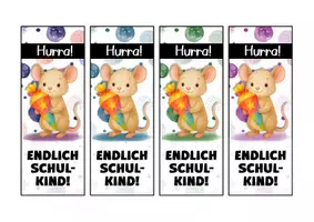 Vorschau - Mal- und Bastelvorlagen - Mausklasse Lesezeichen als Geschenk zur Einschulung - Seite 3