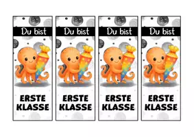 Vorschau - Mal- und Bastelvorlagen - Oktopusklasse Lesezeichen als Geschenk zur Einschulung - Seite 2