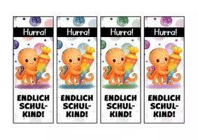 Vorschau - Mal- und Bastelvorlagen - Oktopusklasse Lesezeichen als Geschenk zur Einschulung - Seite 3