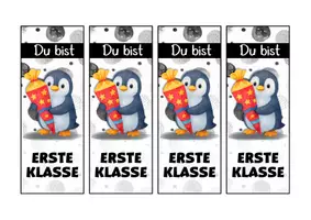 Vorschau - Mal- und Bastelvorlagen - Pinguinklasse Lesezeichen als Geschenk zur Einschulung - Seite 2