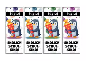 Vorschau - Mal- und Bastelvorlagen - Pinguinklasse Lesezeichen als Geschenk zur Einschulung - Seite 3