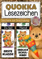Vorschau - Mal- und Bastelvorlagen - Quokkaklasse Lesezeichen als Geschenk zur Einschulung - Deckblatt