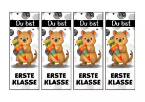 Vorschau - Mal- und Bastelvorlagen - Quokkaklasse Lesezeichen als Geschenk zur Einschulung - Seite 2
