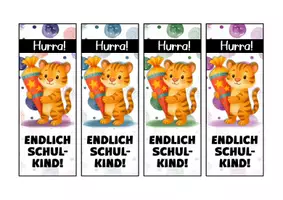 Vorschau - Mal- und Bastelvorlagen - Tigerklasse Lesezeichen als Geschenk zur Einschulung - Seite 3