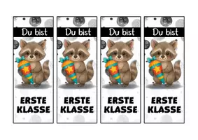 Vorschau - Mal- und Bastelvorlagen - Waschbärenklasse Lesezeichen als Geschenk zur Einschulung - Seite 2