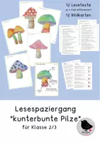 Vorschau - Arbeitsblätter - Lesespaziergang "kunterbunte Pilze" - Deckblatt