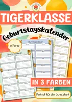 Vorschau - Poster - Tigerklasse - Geburtstagskalender - Deckblatt