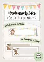 Vorschau - Poster - Namensschilder Affenklasse - Deckblatt