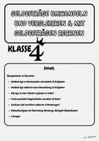 Vorschau - Arbeitsblätter - Geldbeträge umwandeln und vergleichen & Mit Geldbeträgen rechnen Klasse 4 - Deckblatt