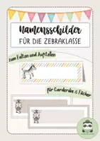 Vorschau - Poster - Namensschilder Zebraklasse - Deckblatt