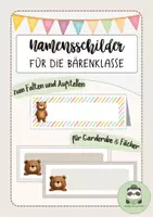 Vorschau - Poster - Namensschilder Bärenklasse - Deckblatt