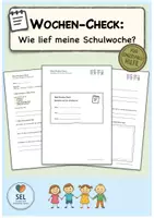 Vorschau - Arbeitsblätter - Wochen-Check & Wochenziel / Reflexion für die Grundschule - Seite 1