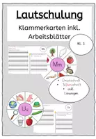 Vorschau - Arbeitsblätter - Klammerkarten und Arbeitsblätter Lautschulung (lautgetreu) - Deckblatt