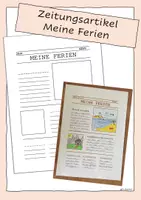 Vorschau - Arbeitsblätter - Meine Ferien - Sommerferien-Zeitung zum Schulstart - Deckblatt