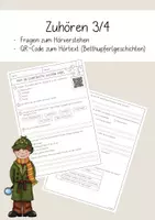 Vorschau - Arbeitsblätter - Zuhörtext "Goldene Gabel" mit Fragen - Klasse 3/4 - Deckblatt