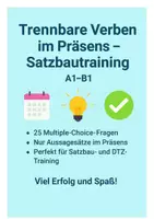Vorschau - Interaktives Material - Trennbare Verben im Präsens – Satzbautraining A1–B1 - Deckblatt