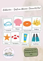 Vorschau - Fördermaterial/Inklusion - Bilderkarten Spaß am Wasser: Strand & Pool - Deckblatt