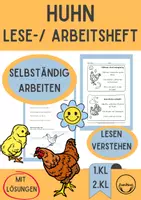 Vorschau - Arbeitsblätter - Das Huhn Arbeitsblätter Leseförderung Klasse 1 2 - Deckblatt