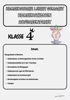 Vorschau - Arbeitsblätter - Kombinatorik leicht gemacht – Kombinationen Aufgabenpaket Klasse 4 - Deckblatt