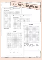 Vorschau - Arbeitsblätter - Suchsel Englisch - Freiarbeit - Deckblatt