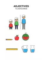 Vorschau - Stationenlernen - Englische Adjektive Flashkarten - Flashcards about adjectives - Deckblatt