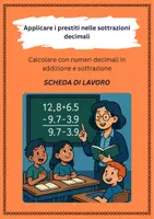 anteprima - Esercizi - Applicare i prestiti nelle sottrazioni decimali: calcolare con numeri decimali in addizione e sottrazione - Pagina di copertina