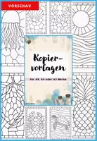 Vorschau - Mal- und Bastelvorlagen - Kunstprojekt Sommer-Mosaik, Wasserfarben-Kunst für Herbst & Schulstart | Kunst Klasse 3, 4, 5, 6 | Ideal für Vertretungsstunden & fachfremden Kunstunterricht - Seite 2