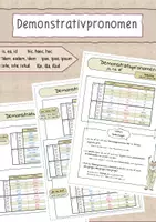 Vorschau - Arbeitsblätter - Latein: Demonstrativpronomen Übersicht - Deckblatt