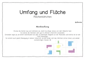 Vorschau - Stationenlernen - Rechenkarten - Fläche und Umfang berechnen - Deckblatt