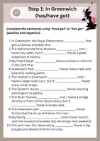 Vorschau - Arbeitsblätter - Stationenlernen Kontext Greenwich_ have got_simple present_sentence structure - Deckblatt