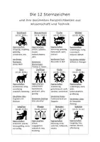 Vorschau - Arbeitsblätter - Sternzeichen Übersicht - Astrologie - Astronomie - Deckblatt