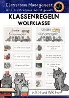 Vorschau - Poster - Klassenregeln Wolf | Visualisierung Wolfklasse Wolfsklasse - Deckblatt