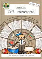 Vorschau - Stationenlernen - Legekreis: Die Orff- Instrumente (Musik Grundschule Klasse 2-4) - Deckblatt