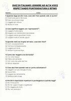 anteprima - Quiz - Leggere ad alta voce rispettando punteggiatura e ritmo - Pagina 1