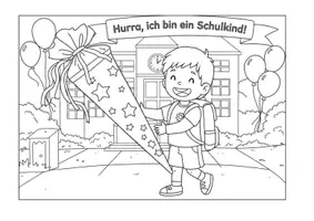 Vorschau - Mal- und Bastelvorlagen - Hurra ich bin ein Schulkind - Seite 2