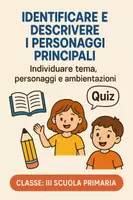 anteprima - Quiz - Identificare e descrivere i personaggi principali - Pagina di copertina
