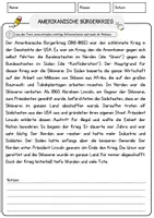 Vorschau - Arbeitsblätter - Amerikanische Bürgerkrieg Arbeitsblätter mit Fragen + Lösungen Geschichte AB - Seite 1
