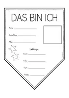 Vorschau - Mal- und Bastelvorlagen - DAS BIN ICH - Wimpel - Seite 1