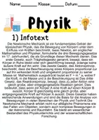 Vorschau - Unterrichtsreihen - Newtonsche Mechanik Informationen und Aufgaben - Seite 1