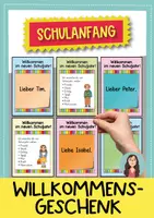 Vorschau - Mal- und Bastelvorlagen - Willkommensgeschenk / Willkommensgruß zum Schulanfang - Seite 1