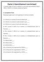 anteprima - Esercizi - Calcolare la percentuale di un numero moltiplicando per la frazione - Pagina 1