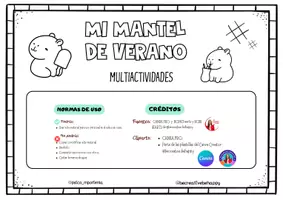 Vista previa - Manualidades / Dibujos para colorear - Manteles verano_multiactividades - página 1