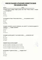 anteprima - Quiz - Utilizzare connettivi base per legare le frasi - Pagina 1
